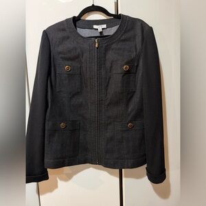 St. John Sport black denim 2 piece set . Jacket 12 pants 10 - excellent